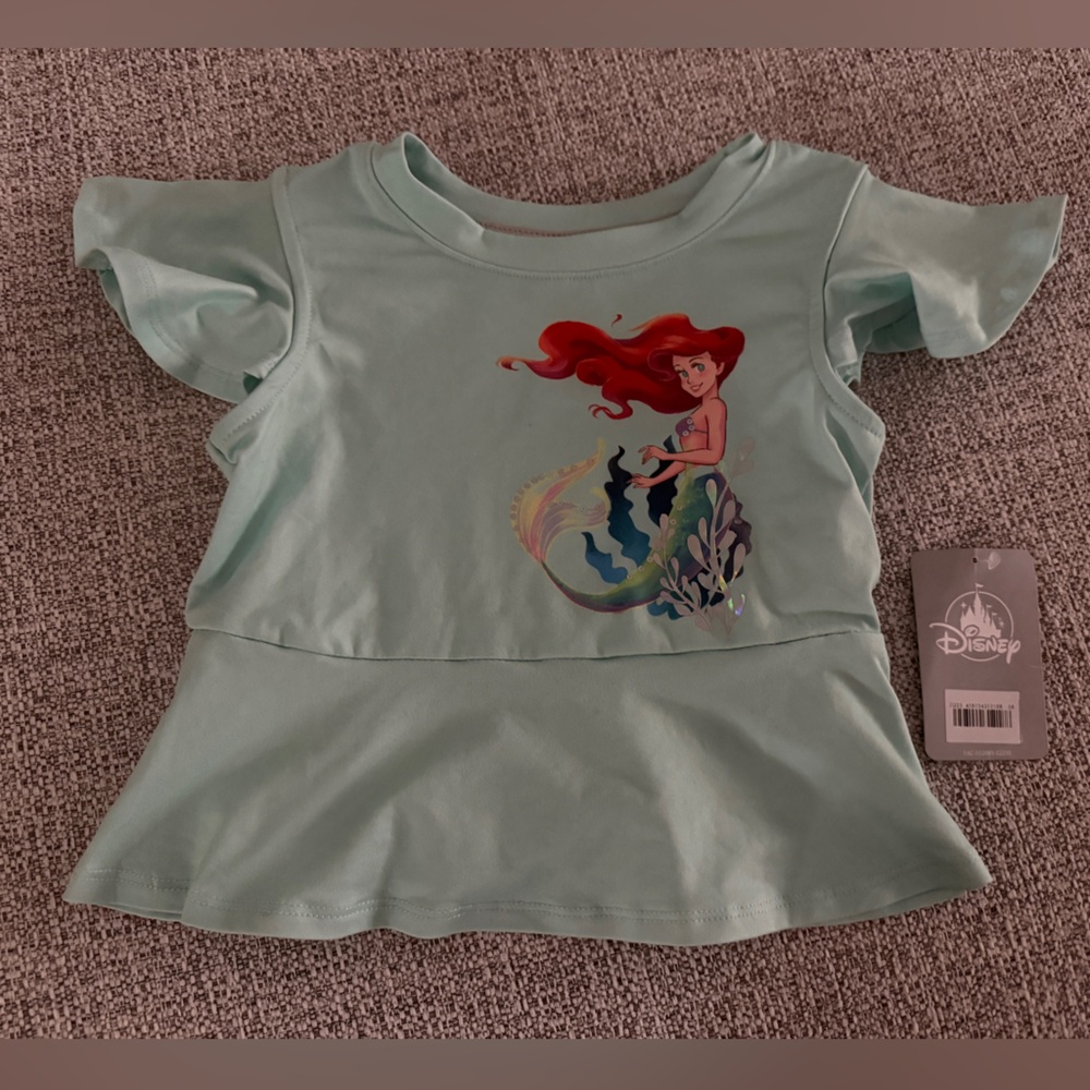 Brand New with Tags NWT Disney Ariel Little Mermaid Girls' Fashion Top Size 3